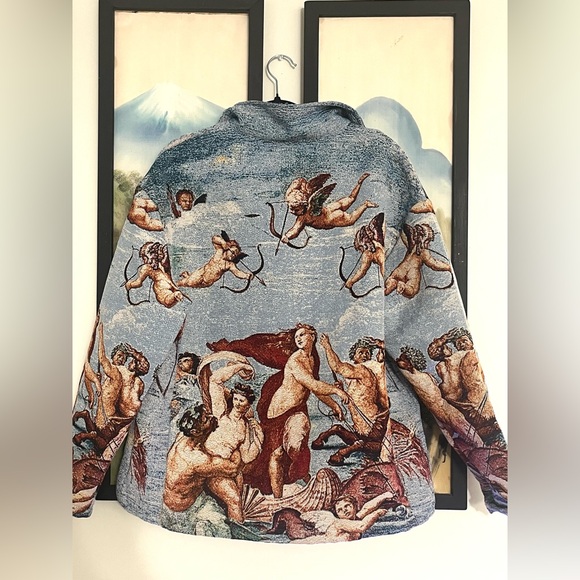 Rebel Vengeance Angel Tapestry Denim Jacket - Picture 2 of 3